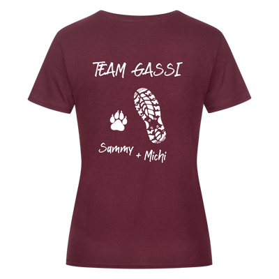 Team Gassi - Personalisierbares Damen Shirt Rückendruck