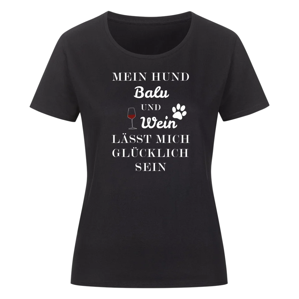 Mein Hund und Wein - Individuelles Damen Shirt