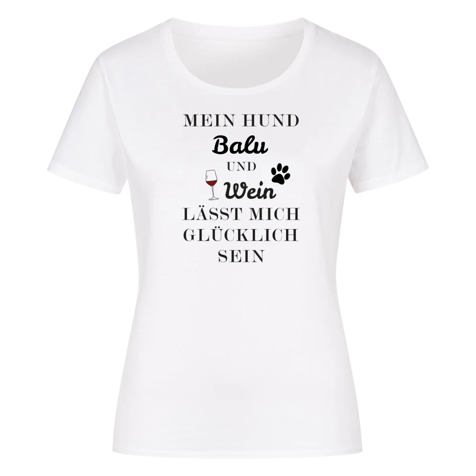 Mein Hund und Wein - Individuelles Damen Shirt