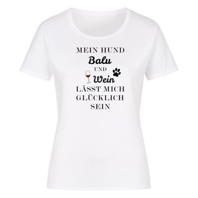 Mein Hund und Wein - Individuelles Damen Shirt