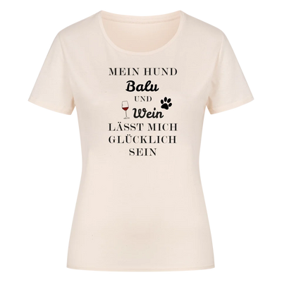 Mein Hund und Wein - Individuelles Damen Shirt