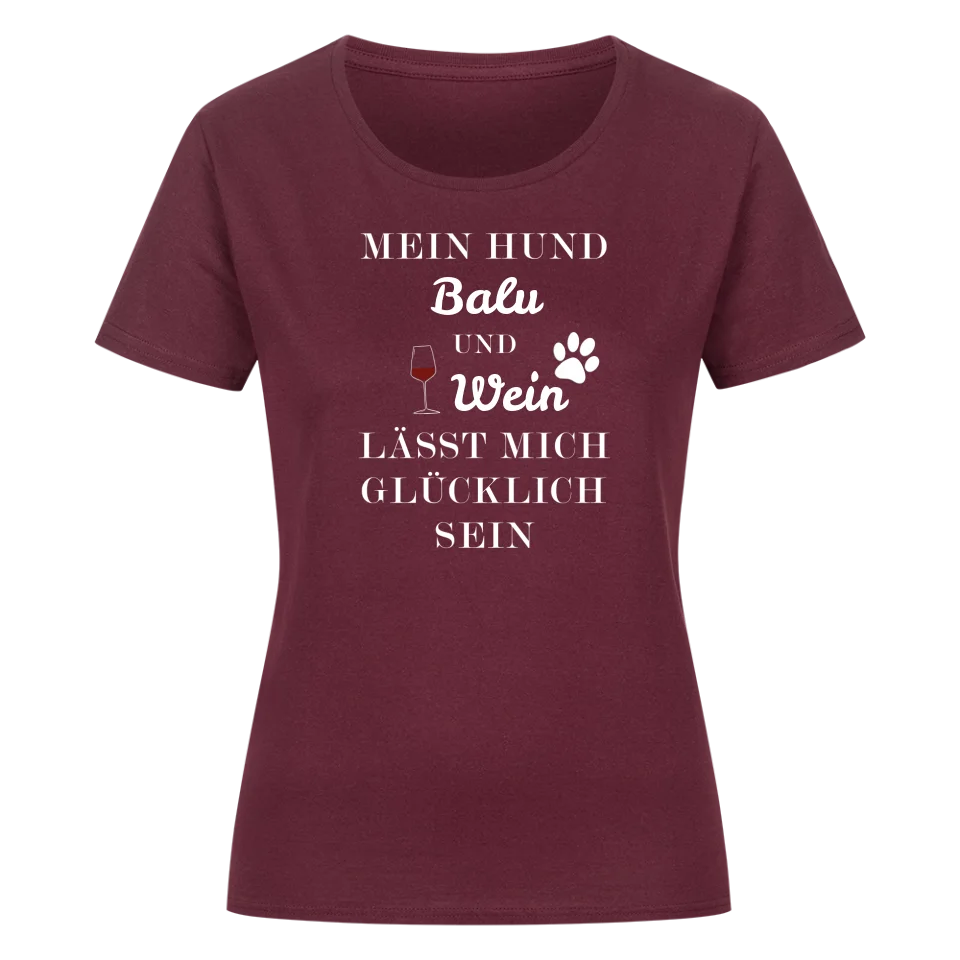 Mein Hund und Wein - Individuelles Damen Shirt