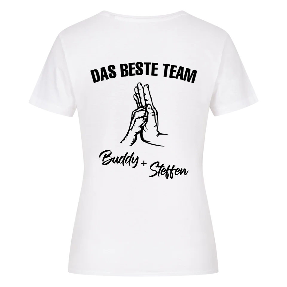 Das beste Team - Personalisierbares Damen Shirt Rückendruck