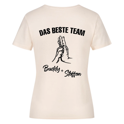 Das beste Team - Personalisierbares Damen Shirt Rückendruck