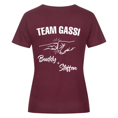 Team Gassi Fauststoß - Individuelles Damen Shirt Rückendruck