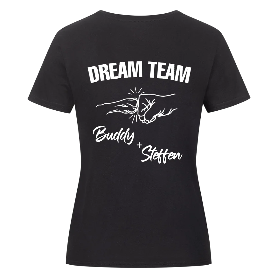 Dream Team Fauststoß - Individuelles Damen Shirt Rückendruck