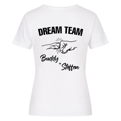 Dream Team Fauststoß - Individuelles Damen Shirt Rückendruck