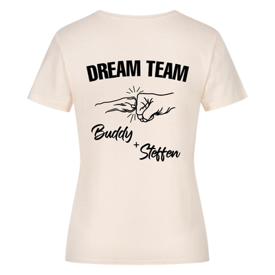 Dream Team Fauststoß - Individuelles Damen Shirt Rückendruck