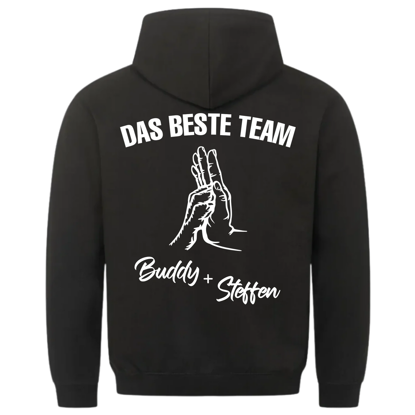 Das beste Team - Personalisierbarer Unisex Hoodie Rückendruck