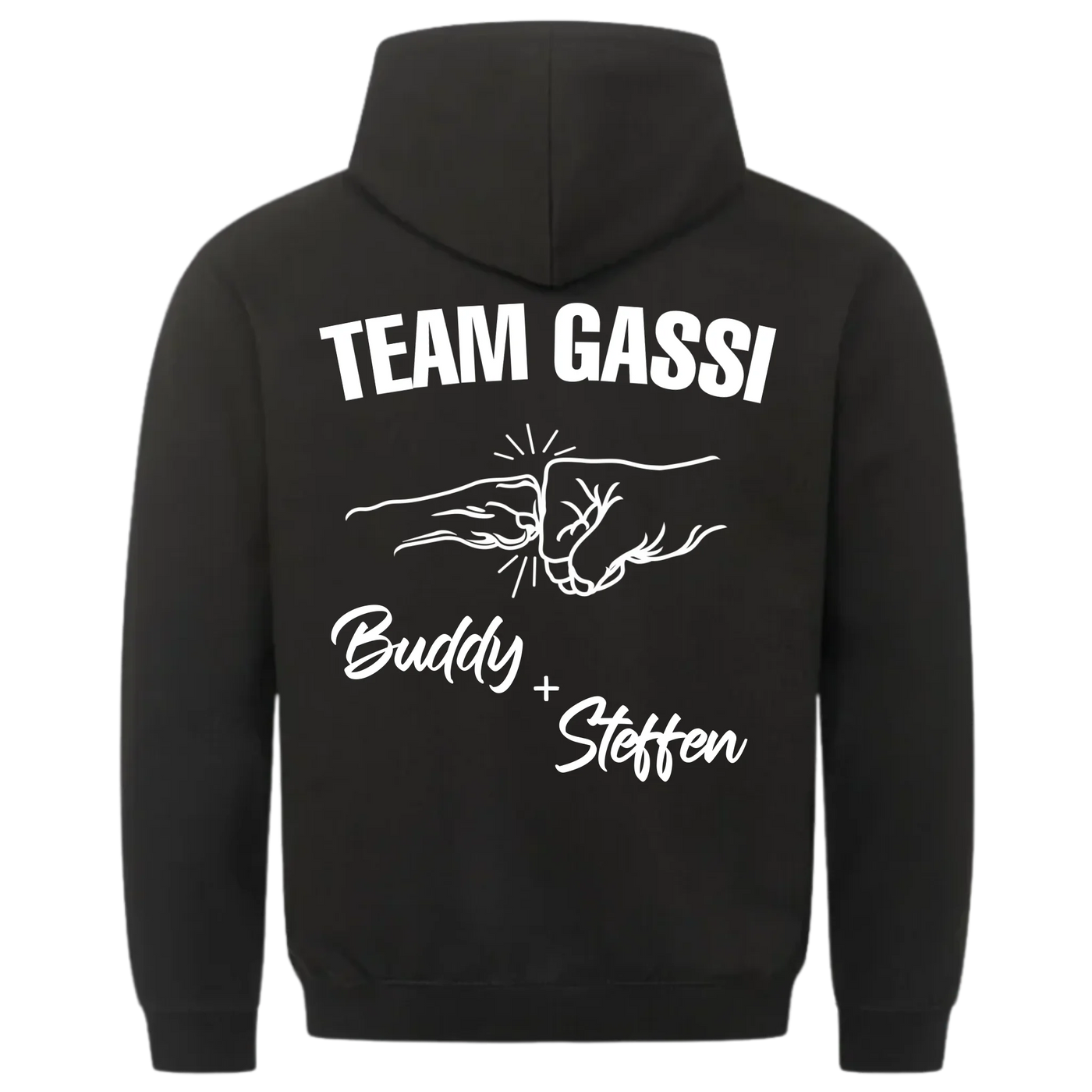 Team Gassi Fauststoß - Individueller Hoodie Unisex Rückendruck