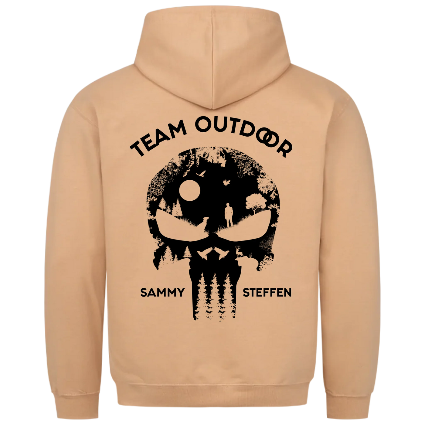 Team Outdoor Skull - Individueller Hoodie Unisex Rückendruck