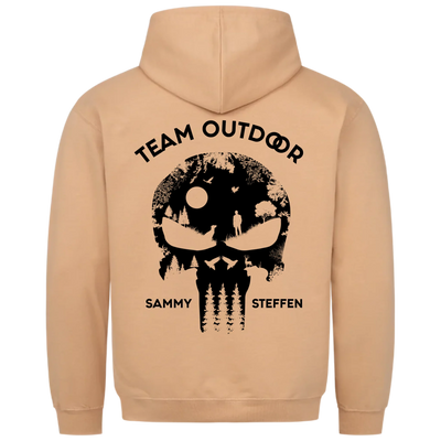 Team Outdoor Skull - Individueller Hoodie Unisex Rückendruck