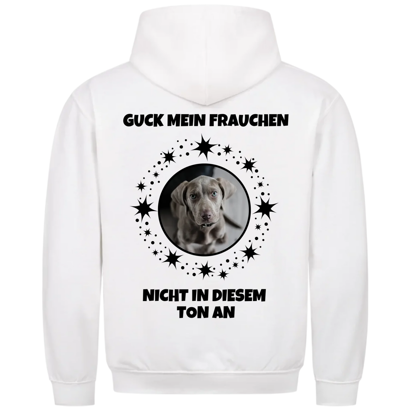 Nicht in diesem Ton - Personalisierbarer Unisex Hoodie Rückendruck