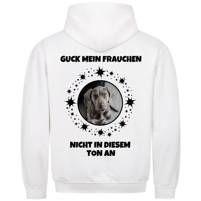 Nicht in diesem Ton - Personalisierbarer Unisex Hoodie Rückendruck