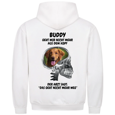Mein Hund geht mir nicht aus dem Kopf - Personalisierbarer Unisex Hoodie