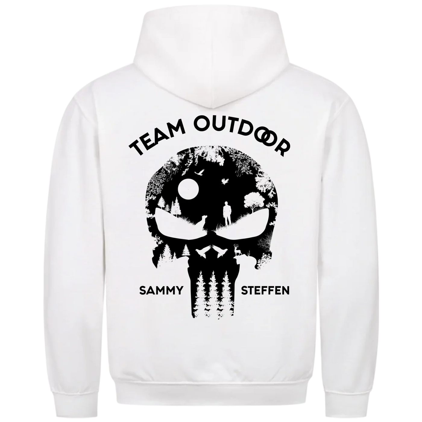 Team Outdoor Skull - Individueller Hoodie Unisex Rückendruck