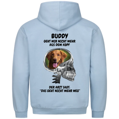 Mein Hund geht mir nicht aus dem Kopf - Personalisierbarer Unisex Hoodie
