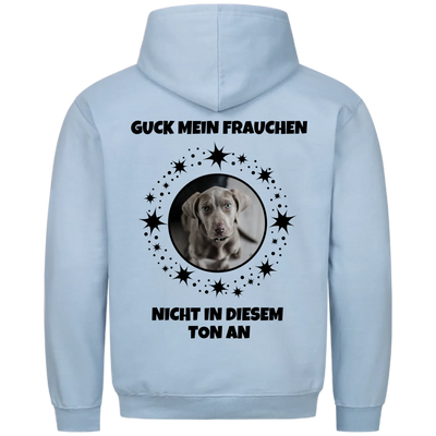Nicht in diesem Ton - Personalisierbarer Unisex Hoodie Rückendruck