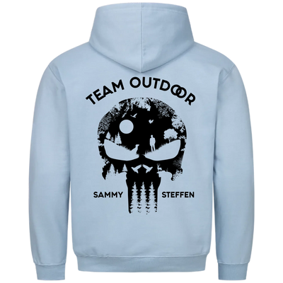 Team Outdoor Skull - Individueller Hoodie Unisex Rückendruck