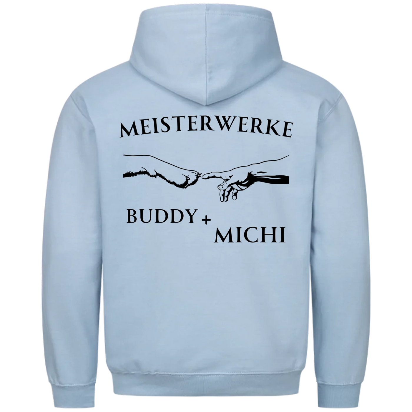 Meisterwerke - Personalisierbarer Unisex Hoodie Rückendruck