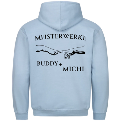 Meisterwerke - Personalisierbarer Unisex Hoodie Rückendruck