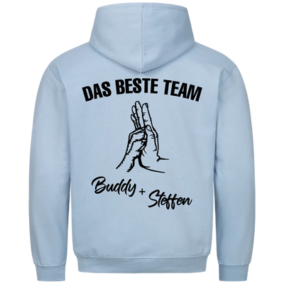 Das beste Team - Personalisierbarer Unisex Hoodie Rückendruck