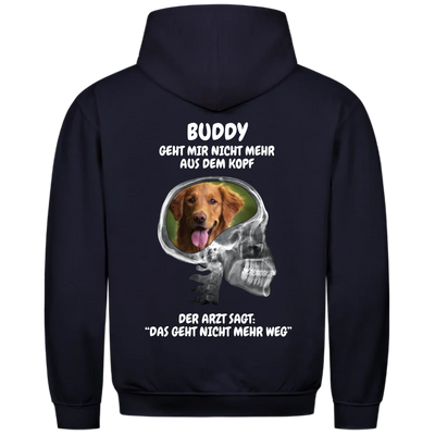 Mein Hund geht mir nicht aus dem Kopf - Personalisierbarer Unisex Hoodie