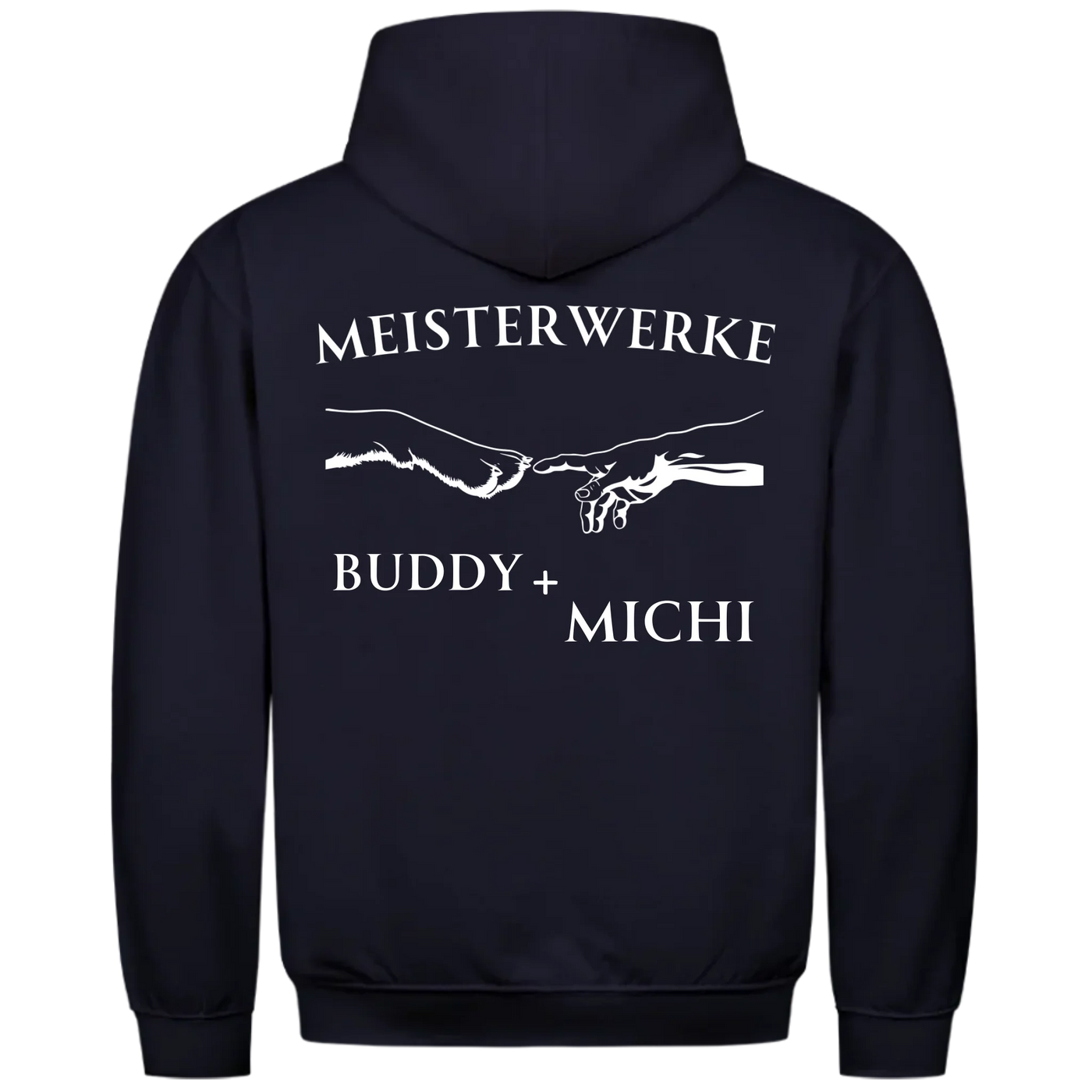 Meisterwerke - Personalisierbarer Unisex Hoodie Rückendruck