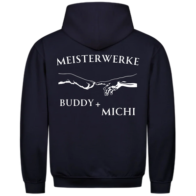 Meisterwerke - Personalisierbarer Unisex Hoodie Rückendruck