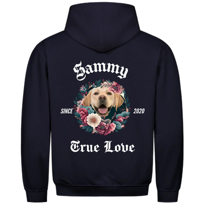 Wahre Liebe - Personalisierbarer Hoodie Unisex Rückendruck