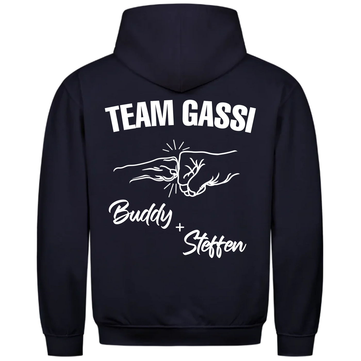 Team Gassi Fauststoß - Individueller Hoodie Unisex Rückendruck