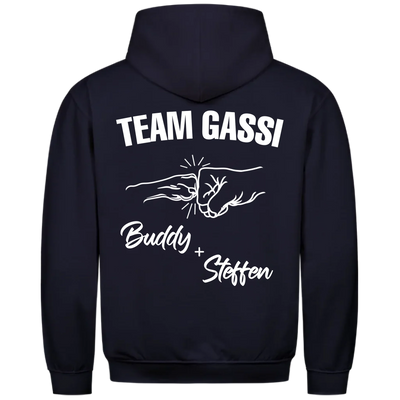 Team Gassi Fauststoß - Individueller Hoodie Unisex Rückendruck