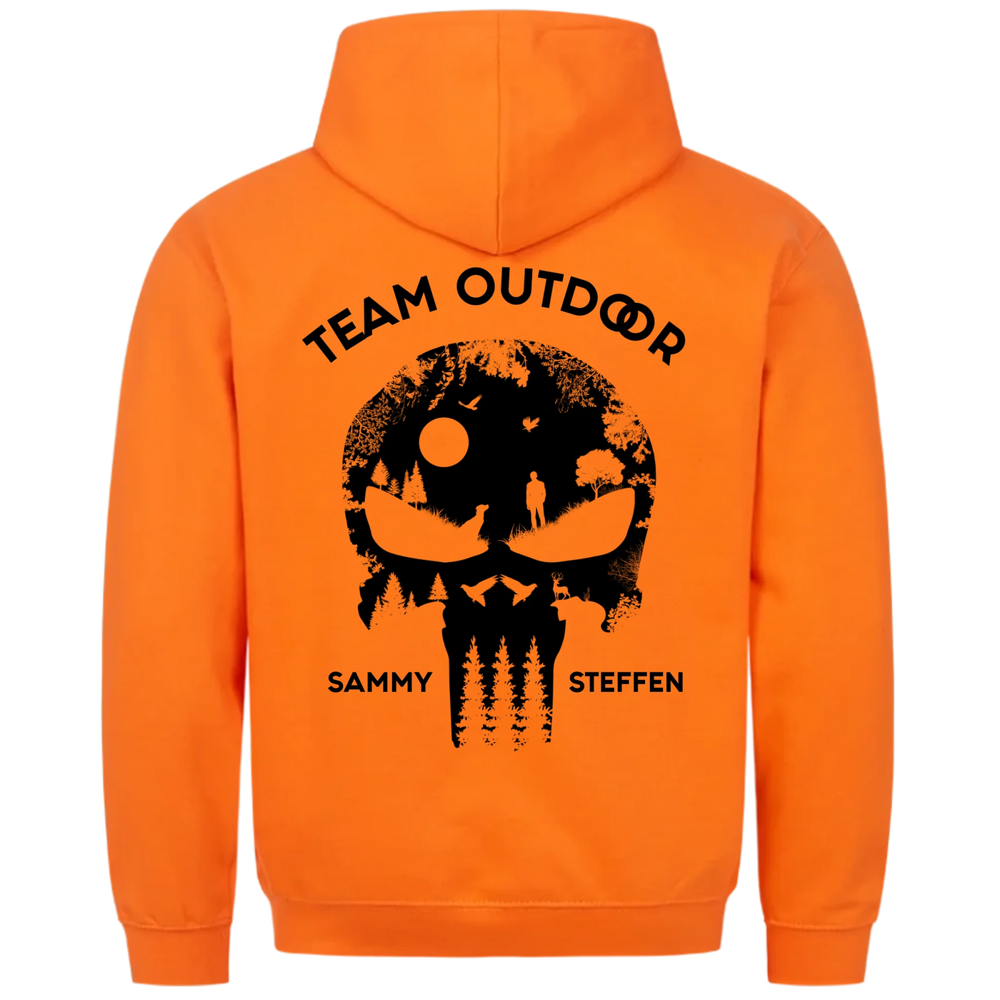 Team Outdoor Skull - Individueller Hoodie Unisex Rückendruck