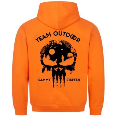 Team Outdoor Skull - Individueller Hoodie Unisex Rückendruck