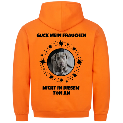 Nicht in diesem Ton - Personalisierbarer Unisex Hoodie Rückendruck