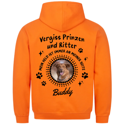 Vergiss Prinzen und Ritter - Personalisierbarer Hoodie Unisex Rückendruck
