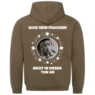 Nicht in diesem Ton - Personalisierbarer Unisex Hoodie Rückendruck