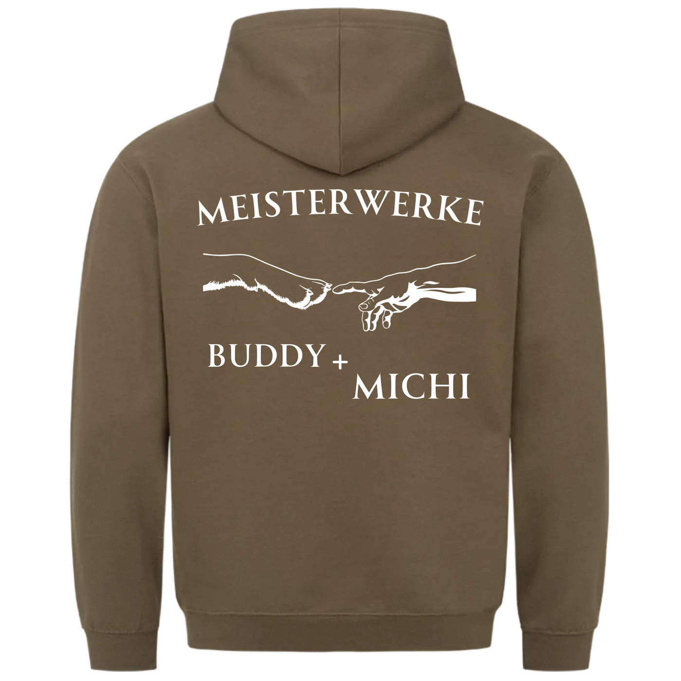 Meisterwerke - Personalisierbarer Unisex Hoodie Rückendruck