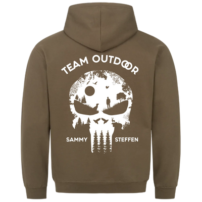Team Outdoor Skull - Individueller Hoodie Unisex Rückendruck