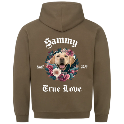 Wahre Liebe - Personalisierbarer Hoodie Unisex Rückendruck