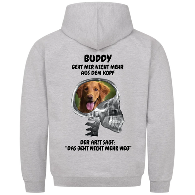 Mein Hund geht mir nicht aus dem Kopf - Personalisierbarer Unisex Hoodie