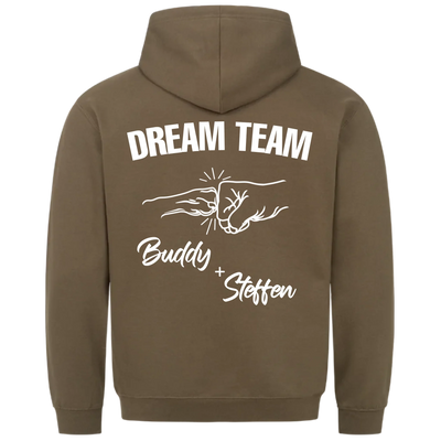 Dream Team Fauststoß - Individueller Hoodie Unisex Rückendruck