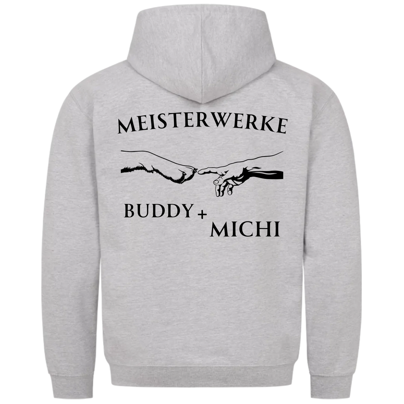 Meisterwerke - Personalisierbarer Unisex Hoodie Rückendruck
