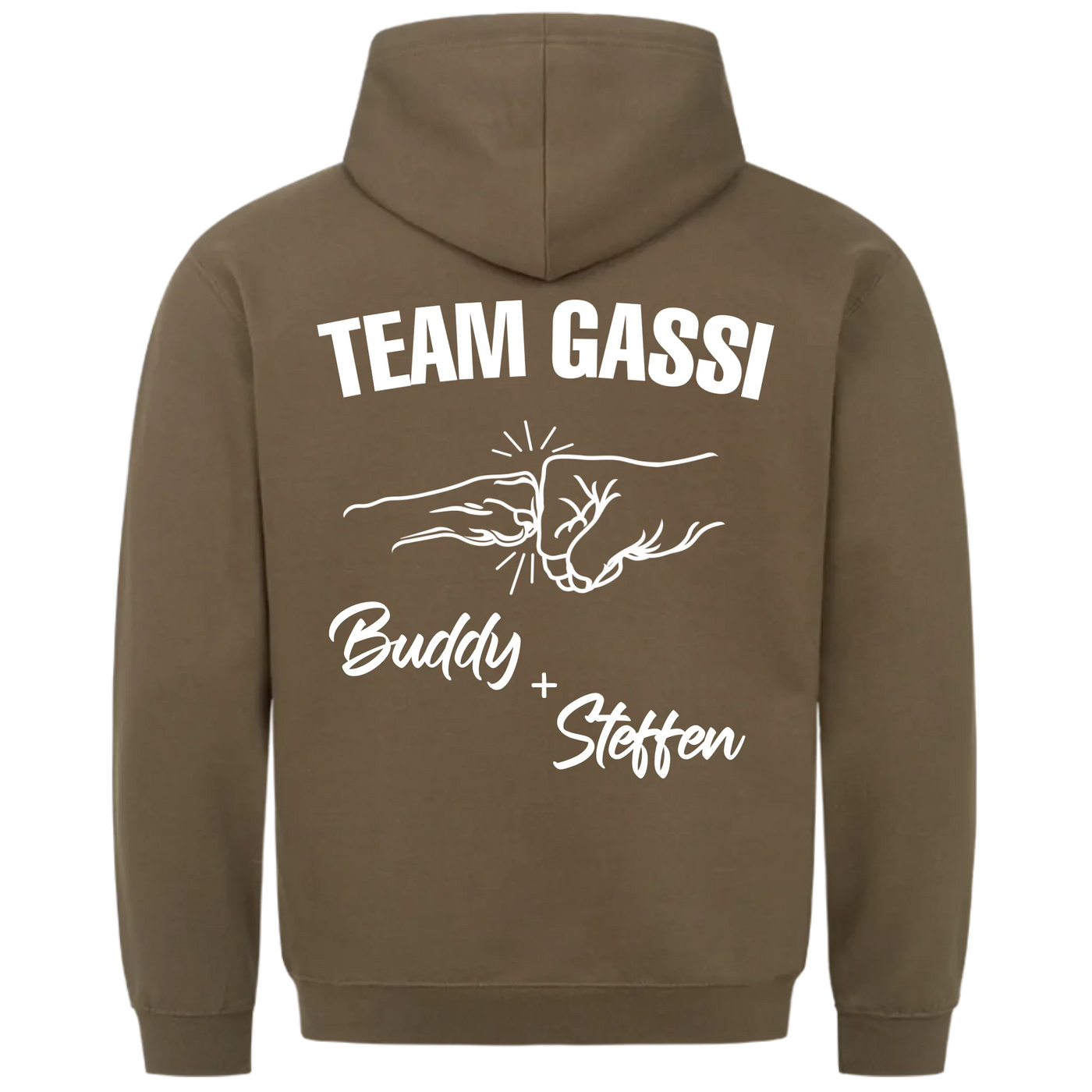 Team Gassi Fauststoß - Individueller Hoodie Unisex Rückendruck