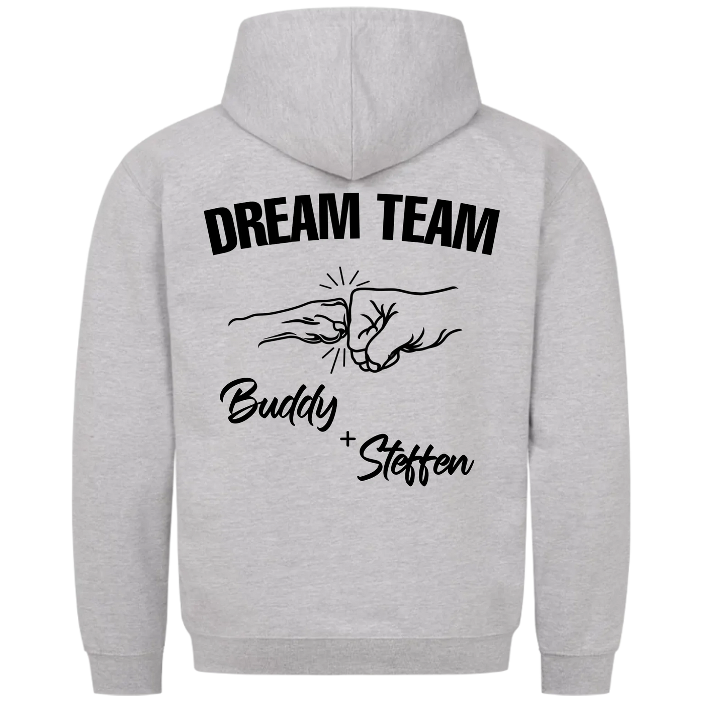 Dream Team Fauststoß - Individueller Hoodie Unisex Rückendruck