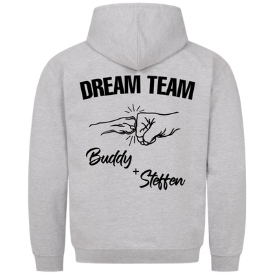 Dream Team Fauststoß - Individueller Hoodie Unisex Rückendruck