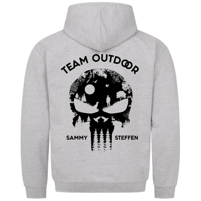 Team Outdoor Skull - Individueller Hoodie Unisex Rückendruck