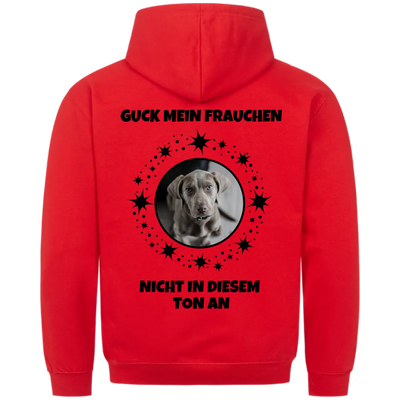 Nicht in diesem Ton - Personalisierbarer Unisex Hoodie Rückendruck
