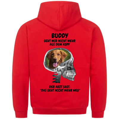 Mein Hund geht mir nicht aus dem Kopf - Personalisierbarer Unisex Hoodie