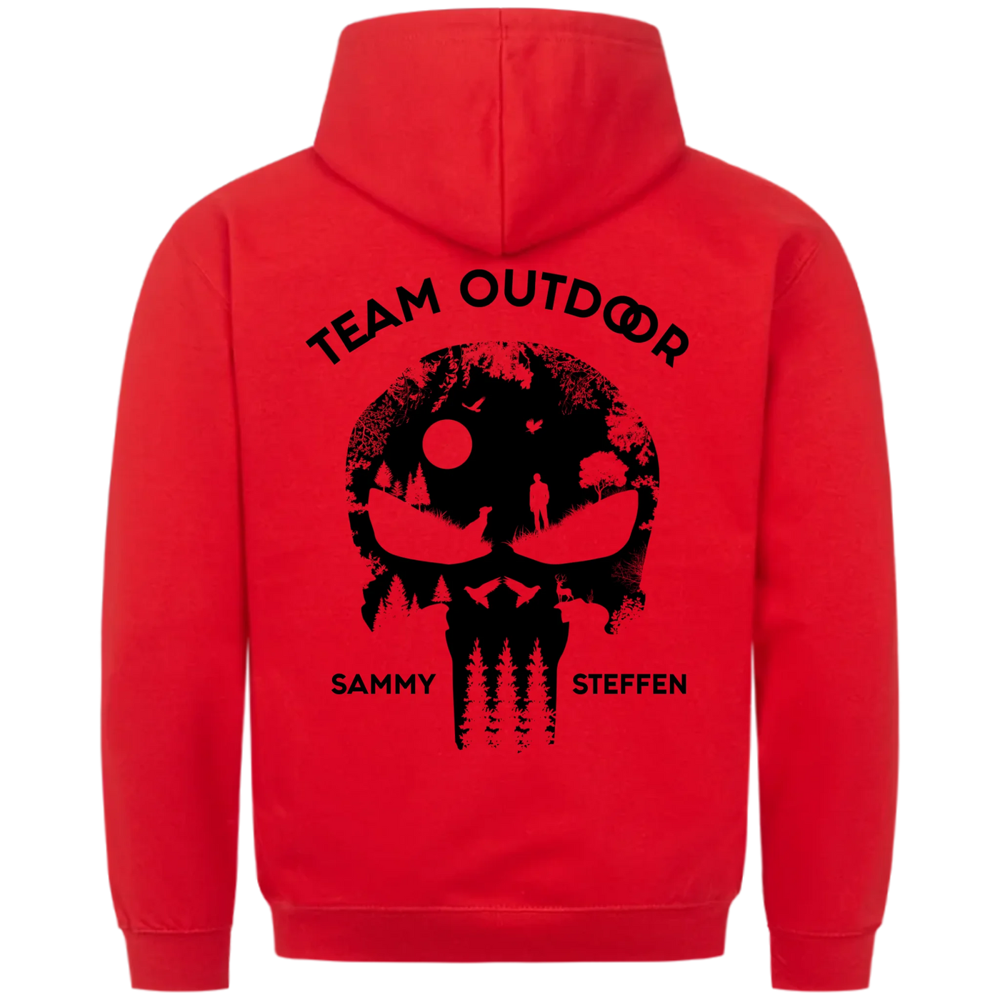 Team Outdoor Skull - Individueller Hoodie Unisex Rückendruck
